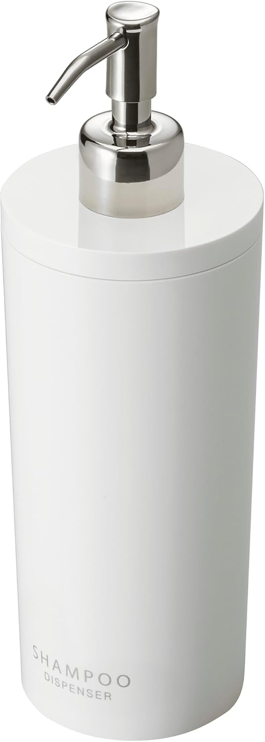 image:imageYamazaki Home Tower Shower Dispenser Contemporary Bottle Pump Conditioner Abs Plastic 169 Fluid Oz 500 MlWhite
