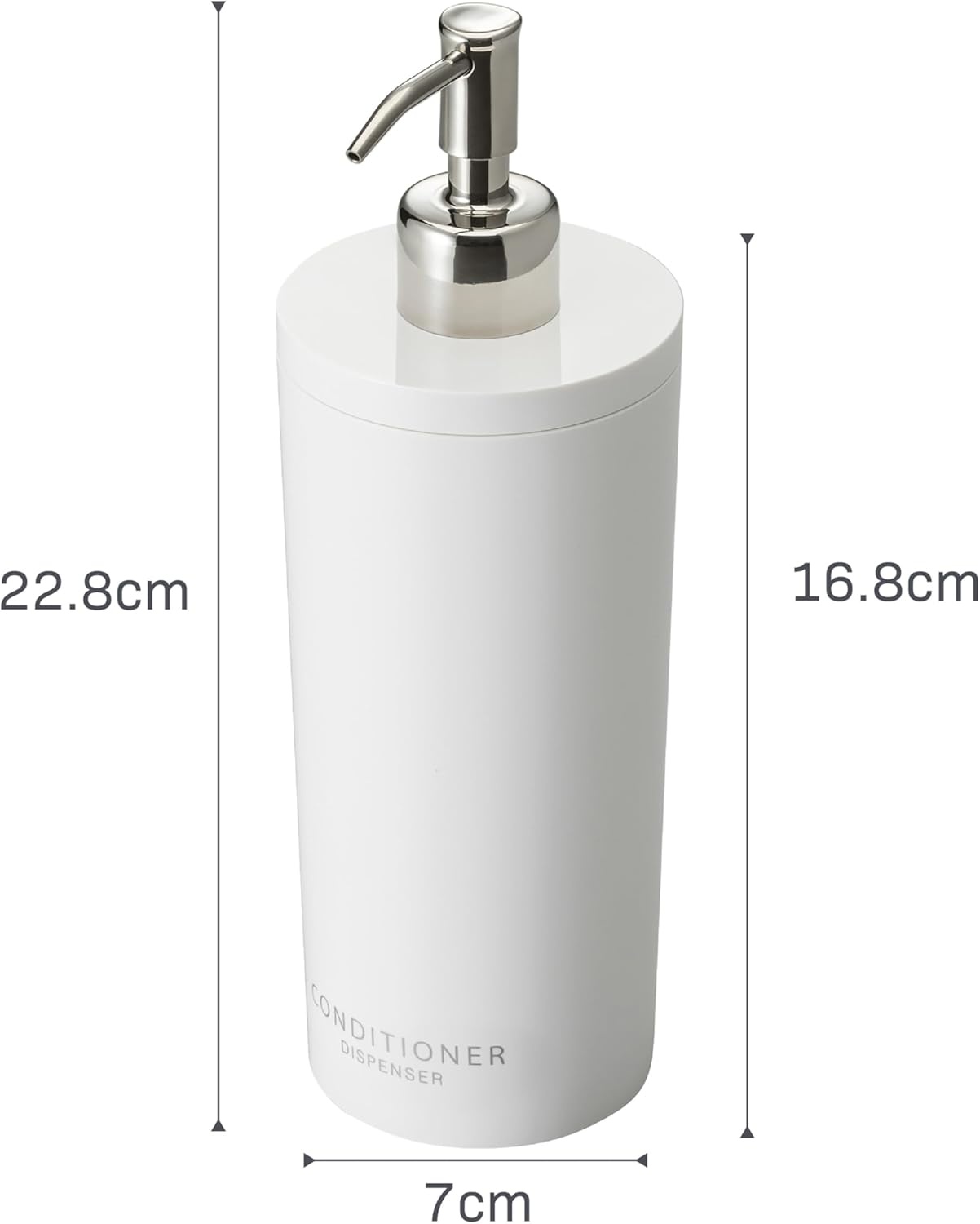 image:imageYamazaki Home Tower Shower Dispenser Contemporary Bottle Pump Conditioner Abs Plastic 169 Fluid Oz 500 MlWhite