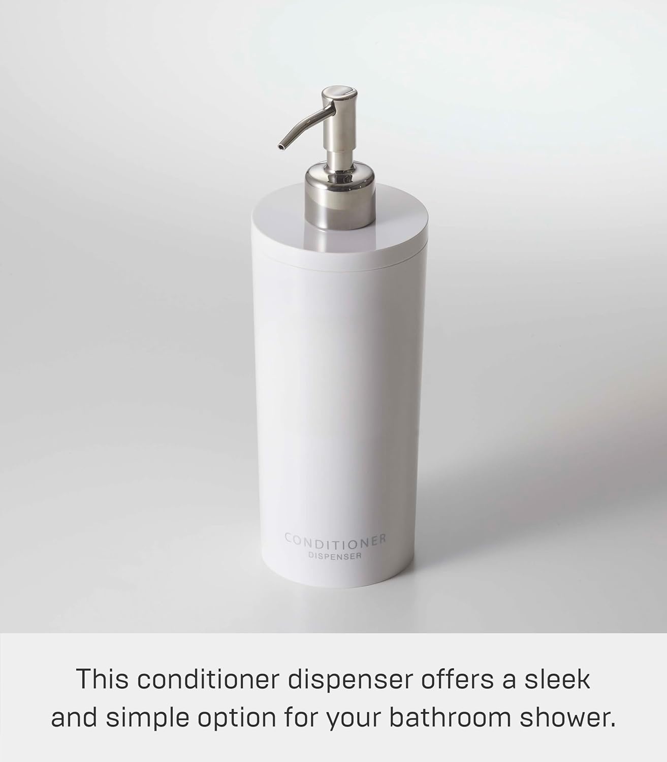 image:imageYamazaki Home Tower Shower Dispenser Contemporary Bottle Pump Conditioner Abs Plastic 169 Fluid Oz 500 MlWhite