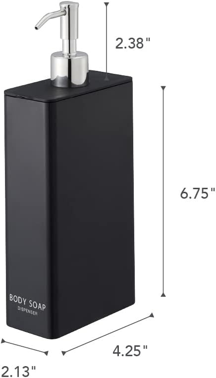 image:imageYamazaki Home Tower Shower Dispenser Contemporary Bottle Pump Conditioner Abs Plastic 24 Fluid Oz 700 MlBlack