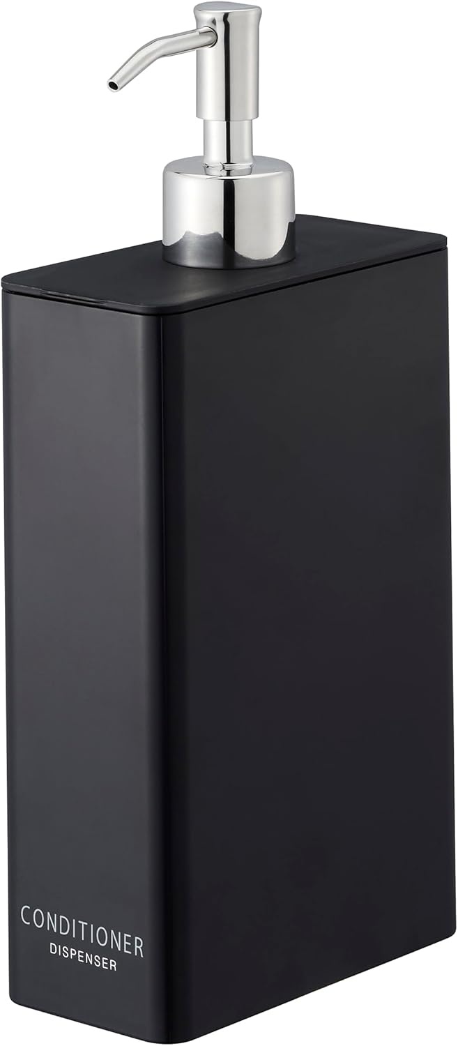 image:imageYamazaki Home Tower Shower Dispenser Contemporary Bottle Pump Conditioner Abs Plastic 24 Fluid Oz 700 MlBlack