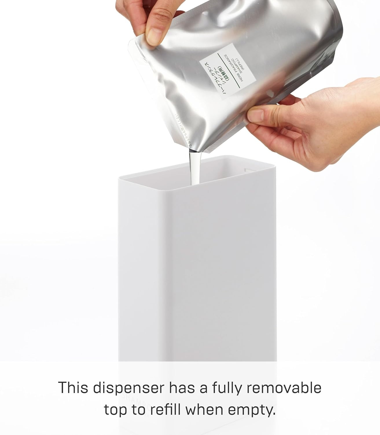 image:imageYamazaki Home Tower Shower Dispenser Contemporary Bottle Pump Conditioner Abs Plastic 24 Fluid Oz 700 MlWhite