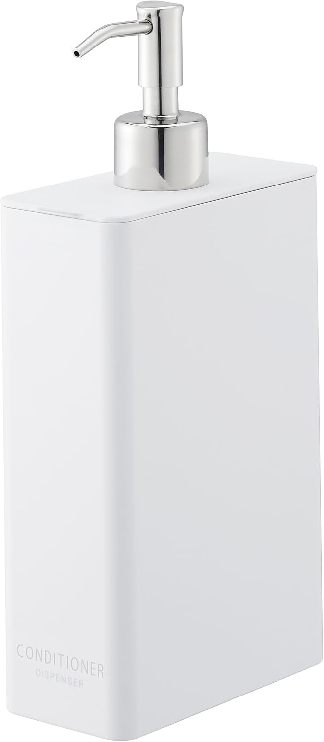 image:imageYamazaki Home Tower Shower Dispenser Contemporary Bottle Pump Conditioner Abs Plastic 24 Fluid Oz 700 MlWhite