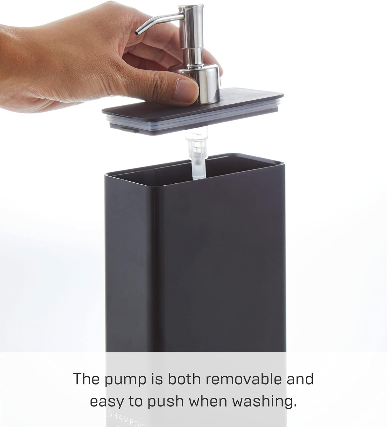 image:imageYamazaki Home Tower Shower Dispenser Contemporary Bottle Pump Conditioner Abs Plastic 24 Fluid Oz 700 MlWhite