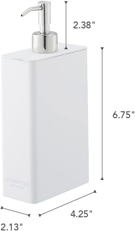 image:imageYamazaki Home Tower Shower Dispenser Contemporary Bottle Pump Shampoo Abs Plastic 24 Fluid Oz 700 Ml