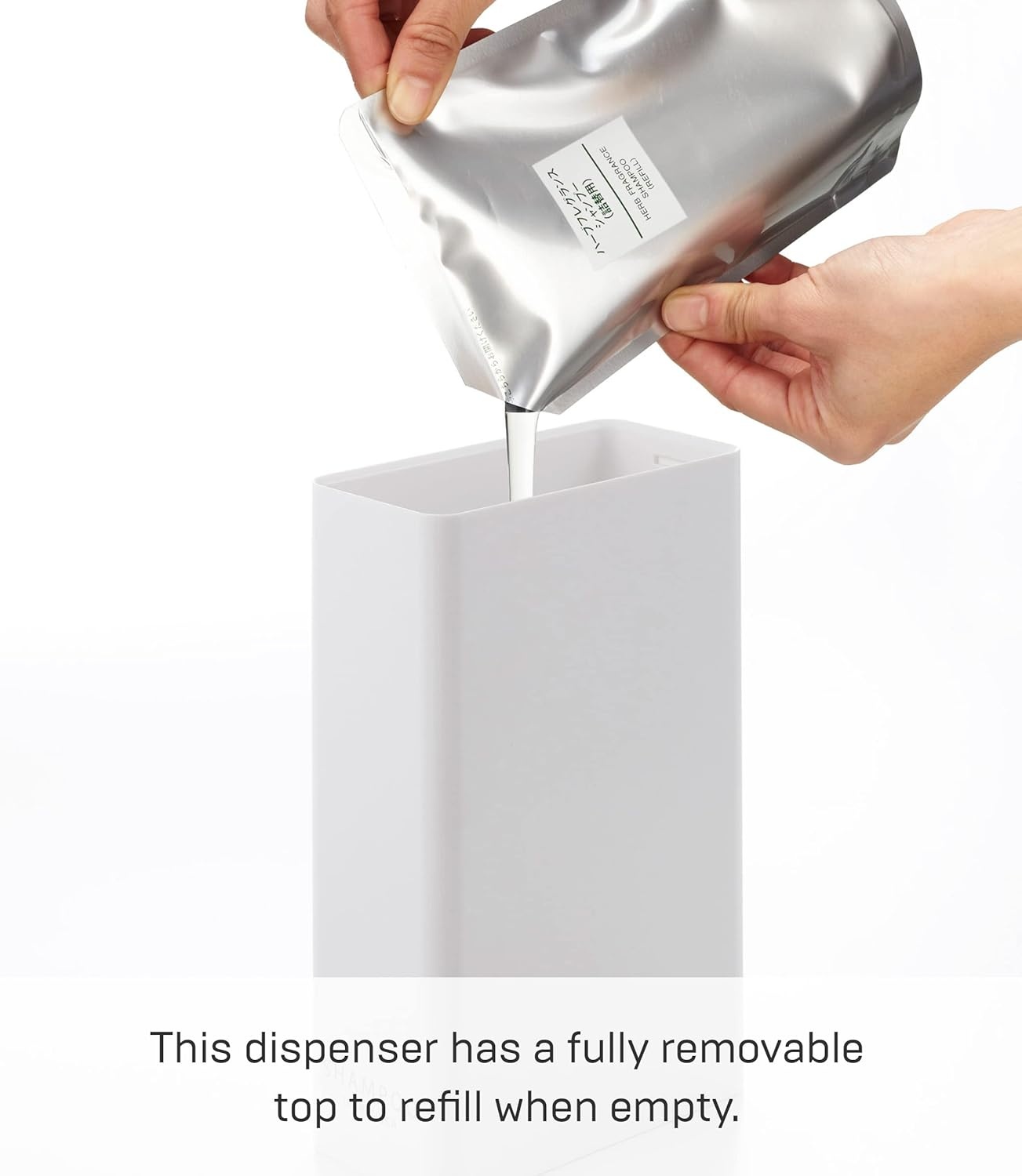 image:imageYamazaki Home Tower Shower Dispenser Contemporary Bottle Pump Shampoo Abs Plastic 24 Fluid Oz 700 Ml
