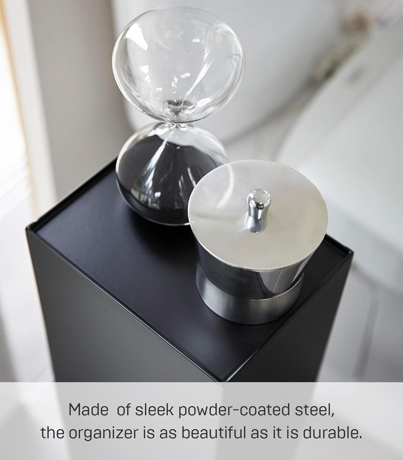 image:imageYamazaki Home Tower Slim Bathroom Storage Toilet Paper Stocker Steel Black