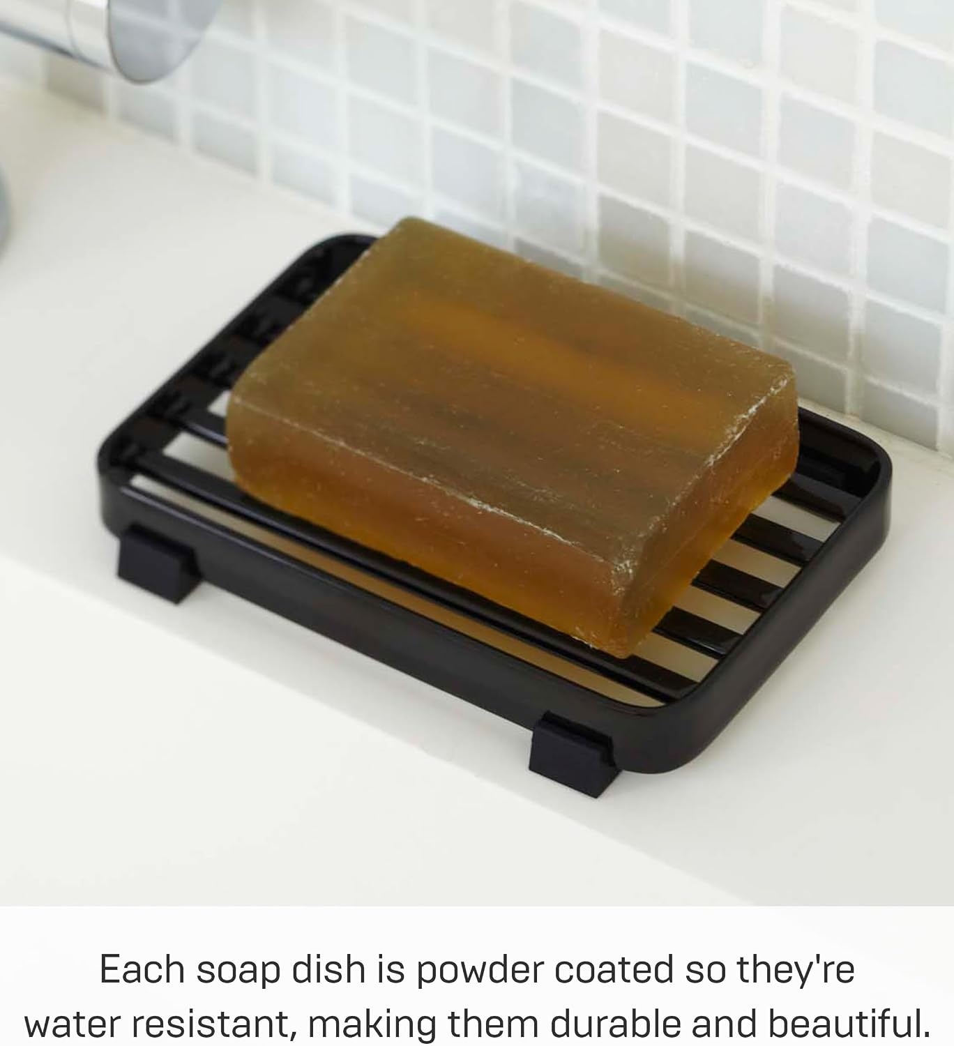 image:imageYamazaki Home Tower Soap Tray Steel Holder Dish for Sink SteelBlack