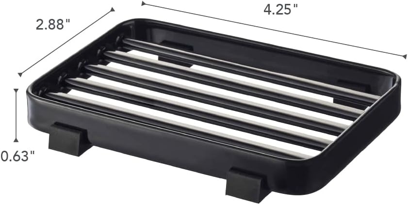image:imageYamazaki Home Tower Soap Tray Steel Holder Dish for Sink SteelBlack