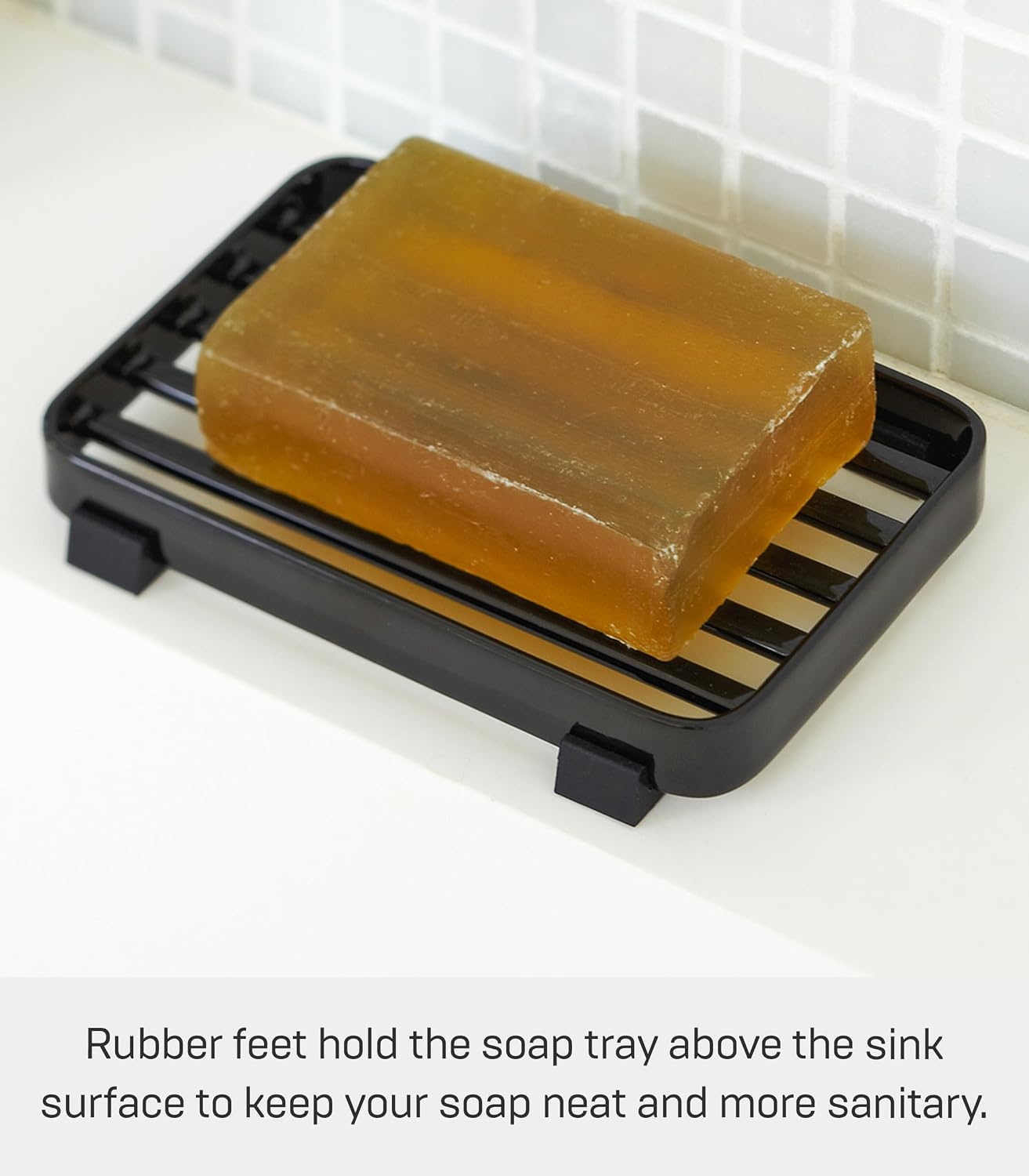 image:imageYamazaki Home Tower Soap Tray Steel Holder Dish for Sink SteelBlack
