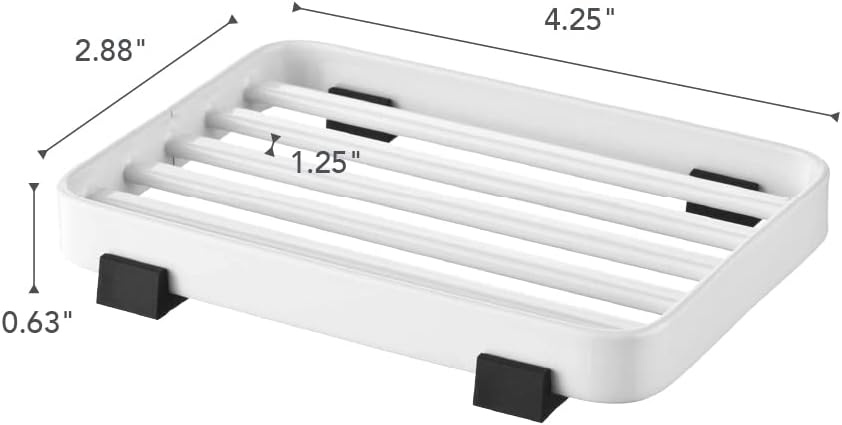 image:imageYamazaki Home Tower Soap Tray Steel Holder Dish for Sink SteelWhite