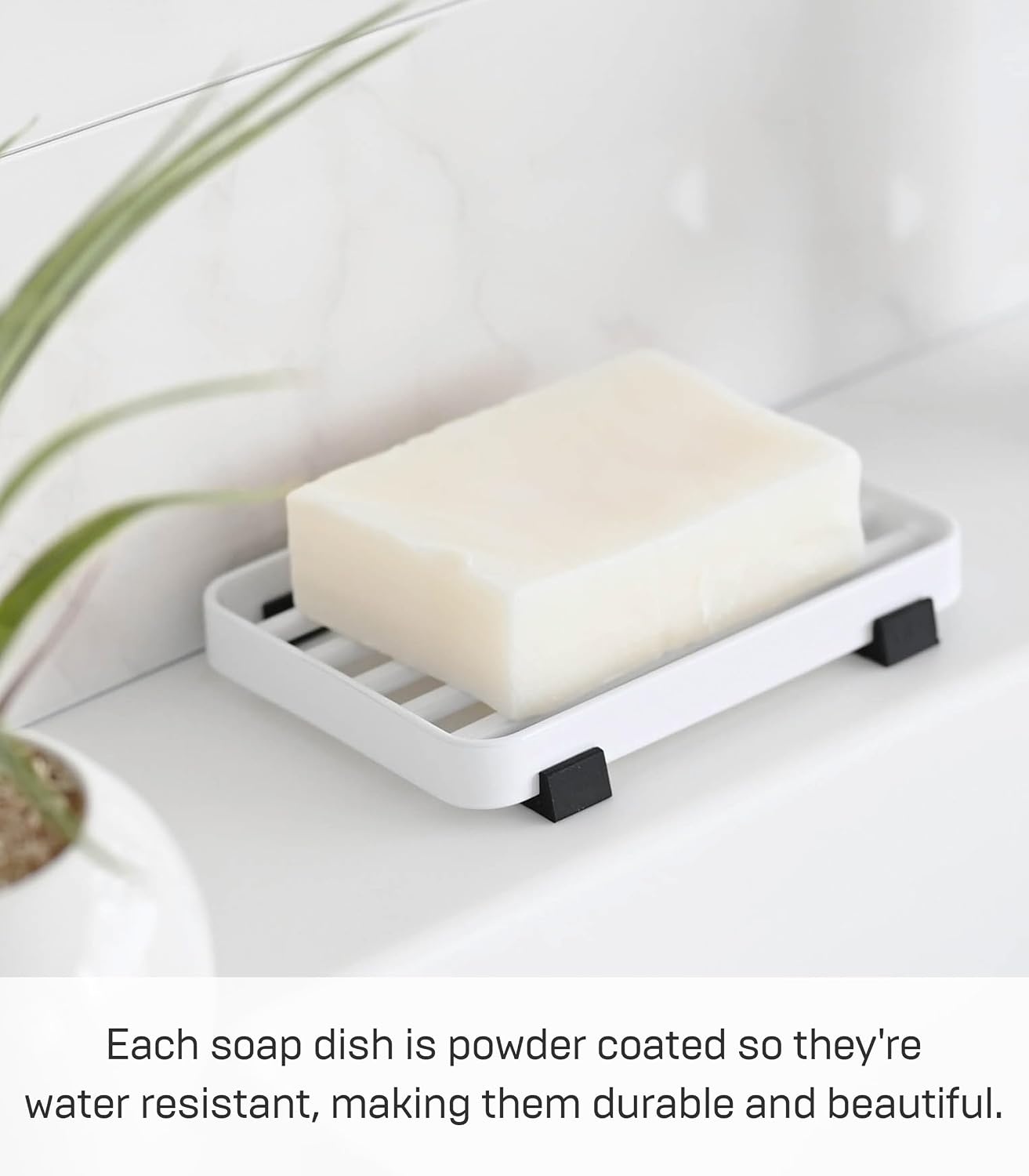 image:imageYamazaki Home Tower Soap Tray Steel Holder Dish for Sink SteelWhite