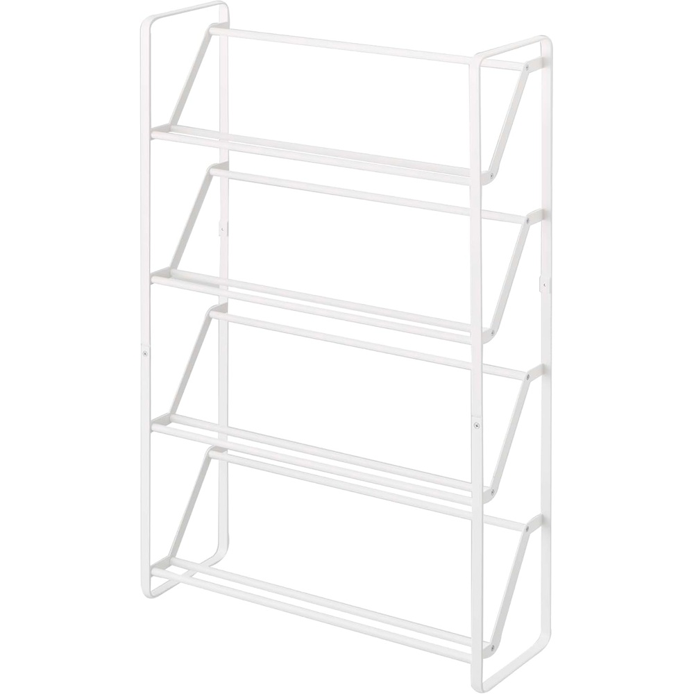 image:imageYAMAZAKI Home 4Tier Slim Metal Shoe Rack Narrow Shoe Organizer for Entryway Or Hallway Steel One Size WhiteWhite