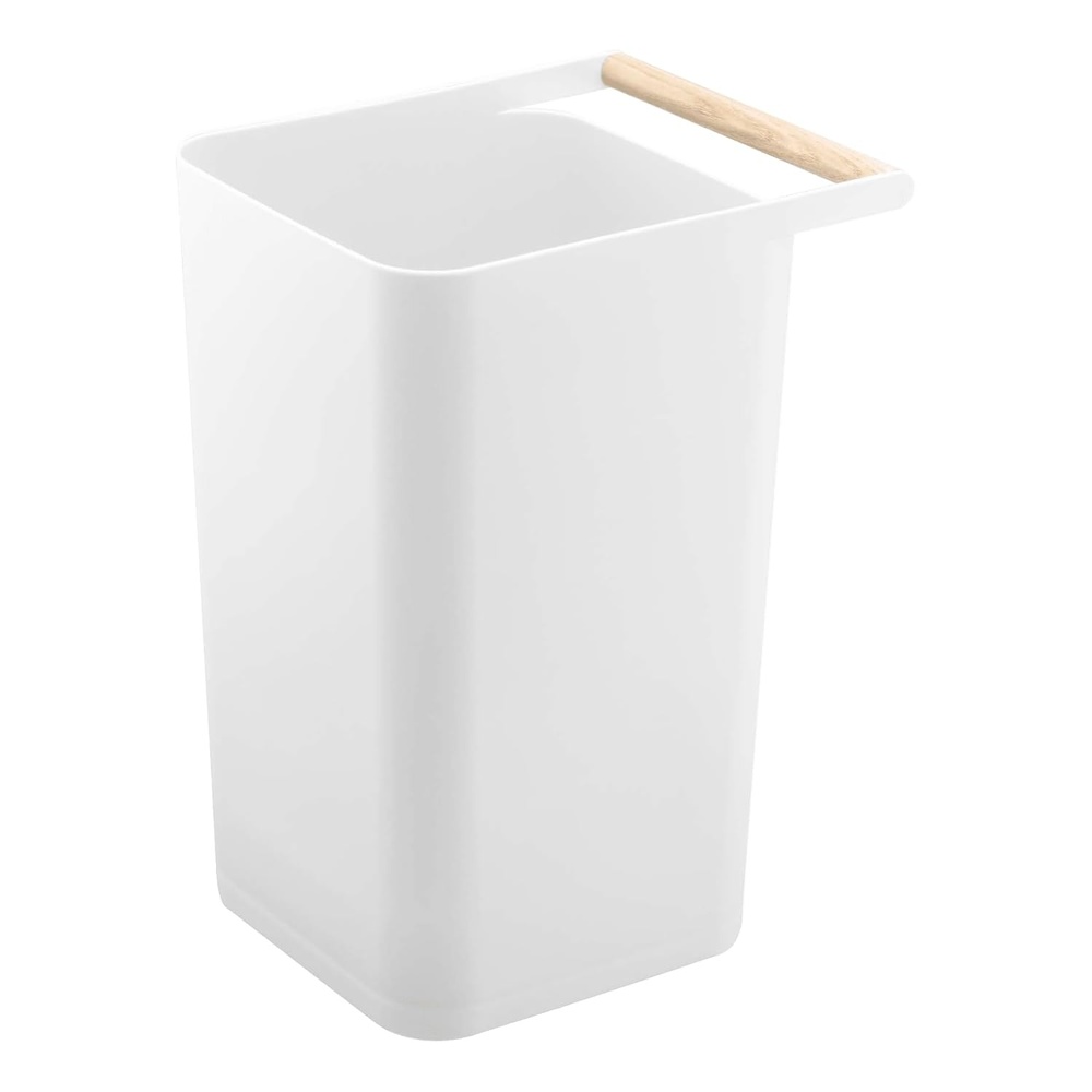 image:imageYAMAZAKI Home Como Como Modern Slim Square Trash Can Garbage Waste Basket for Bathroom Kitchen Abs PlasticWhite