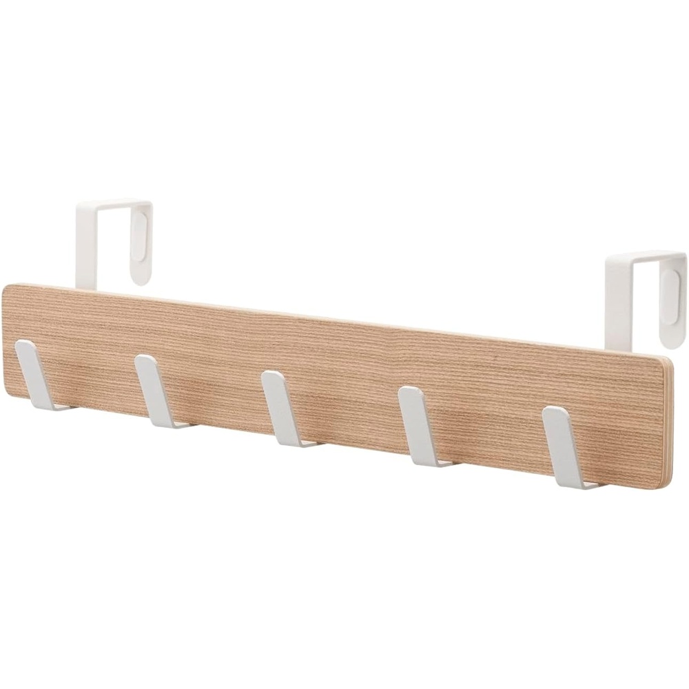image:imageYAMAZAKI Home Ply Over The Door Hooks Hanging Coat Rack Wood OverTheDoor Minimal Assembly ReqAsh