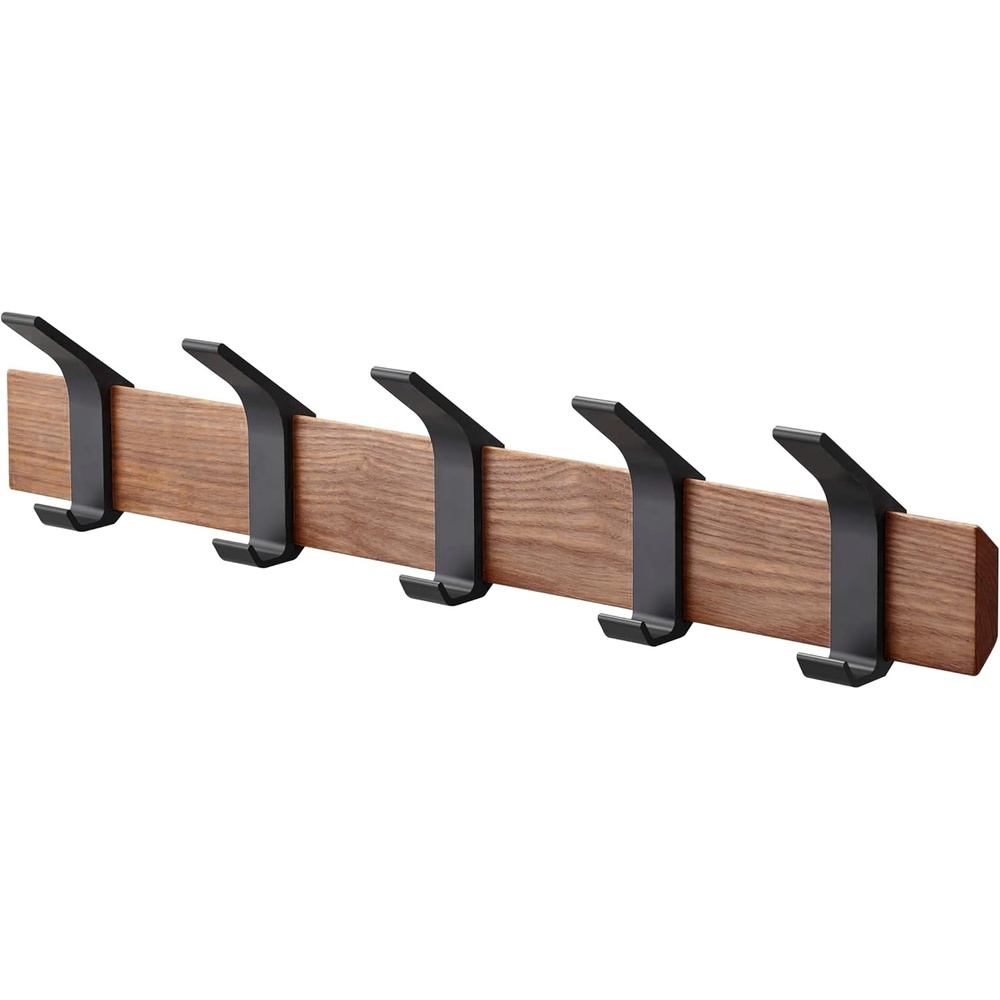 image:imageYAMAZAKI Home Rin WallMounted Coat Hanger Brown Steel WoodWalnut