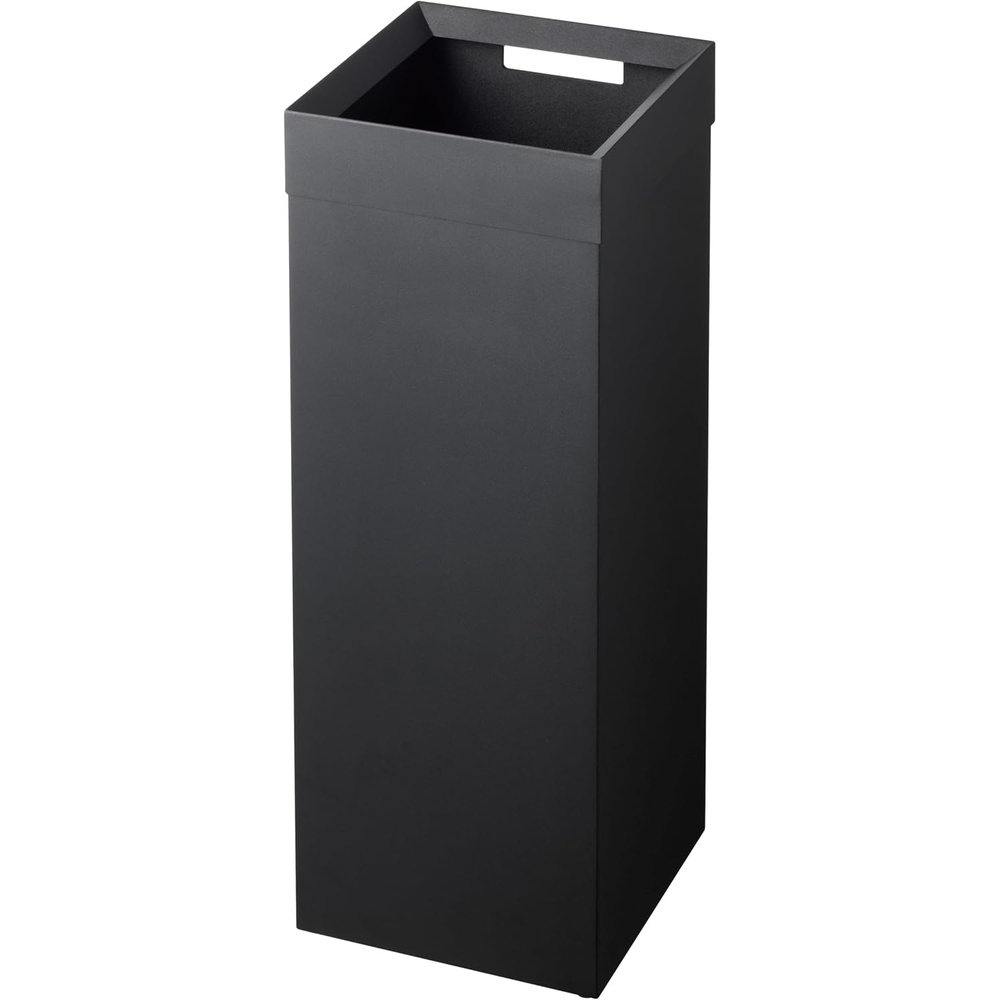 image:imageYAMAZAKI Home Tall Slim Trash Can Modern Square Steel Waste Basket with Handle White Metal Trash Can for Kitchen Bathroom or Office 725 Gallons Slim Tall DesignBlack