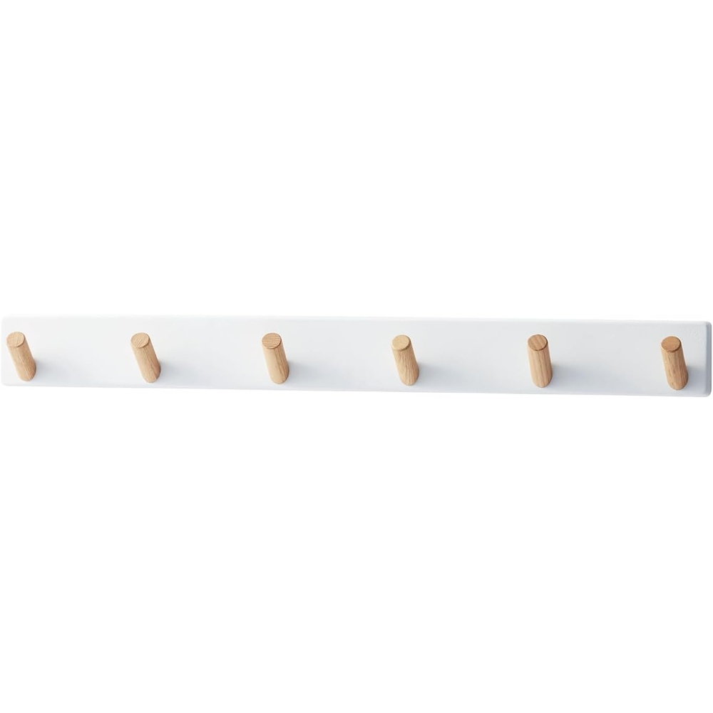 image:imageYAMAZAKI Home Tosca WallMounted Saving Coat Hanger Modern Jacket Holder Steel WoodWhite