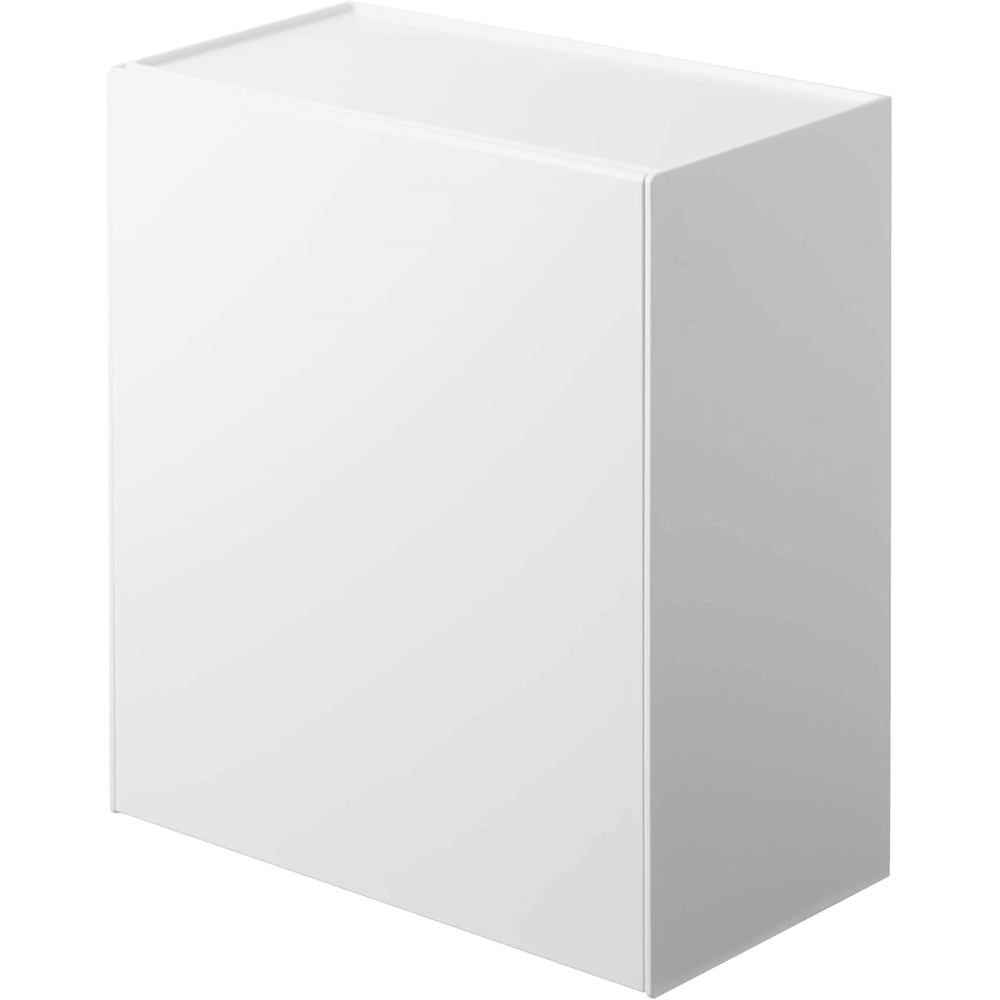 image:imageYAMAZAKI Home Tower Compact Wall Bin With Lid amp Tray Small Storage Container or Waste Holder for Bathroom amp KitchenWhite