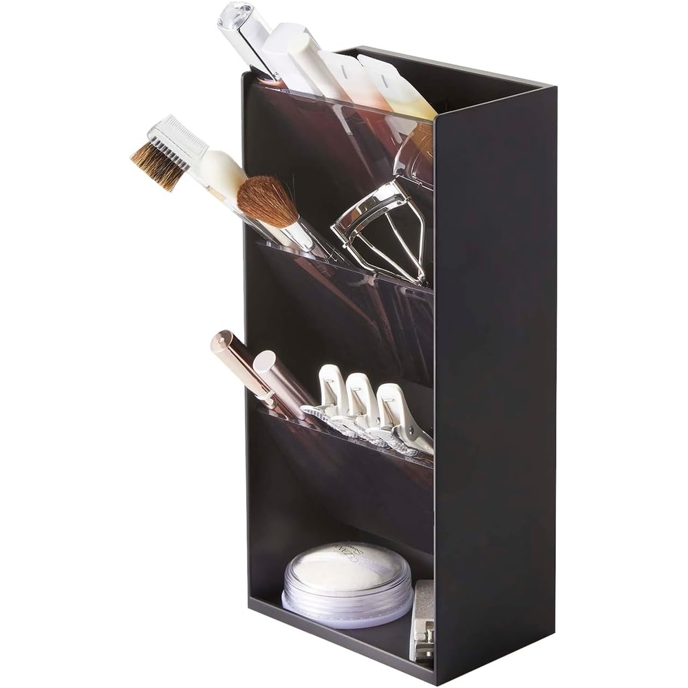 image:imageYAMAZAKI Home Tower Jewelry amp Makeup Organizer Standup Cosmetic Storage Box Display Case Angled Abs PlasticBlack