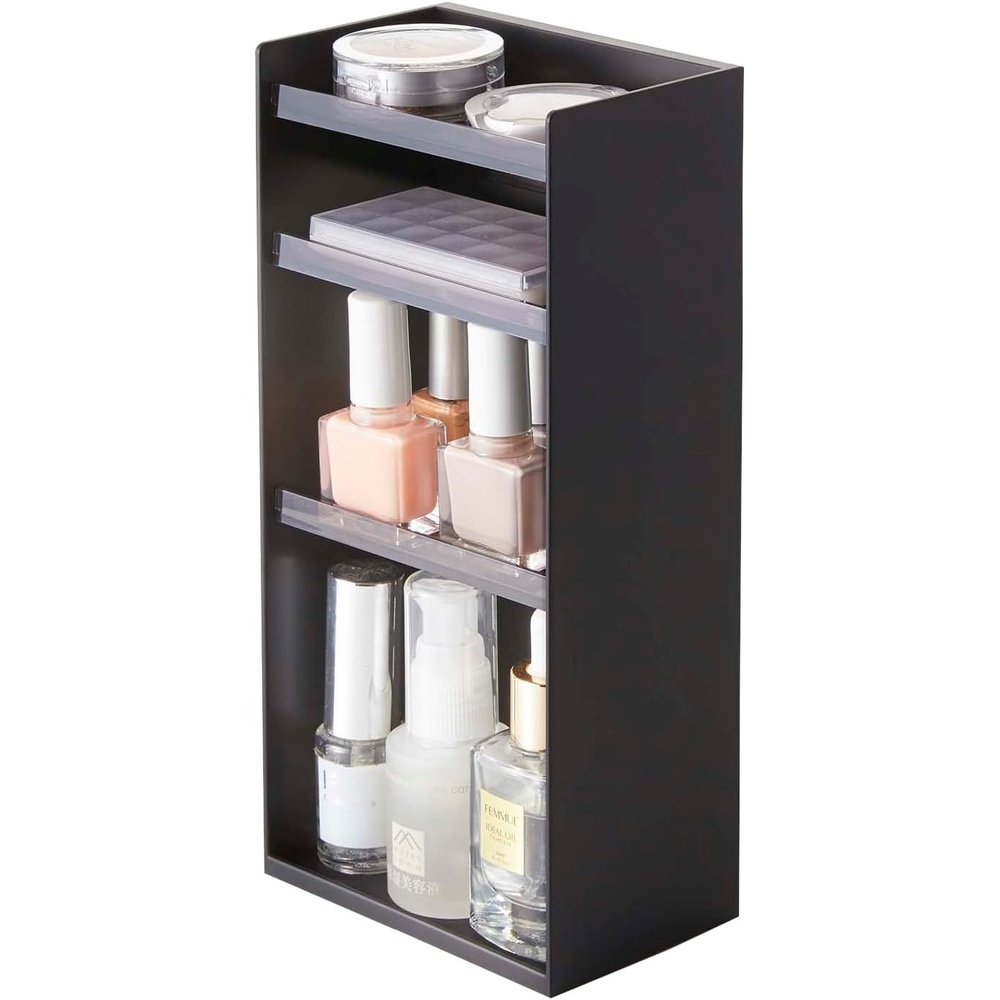 image:imageYAMAZAKI Home Tower Jewelry amp Makeup Organizer Standup Cosmetic Storage Box Display Case Flat Abs PlasticBlack