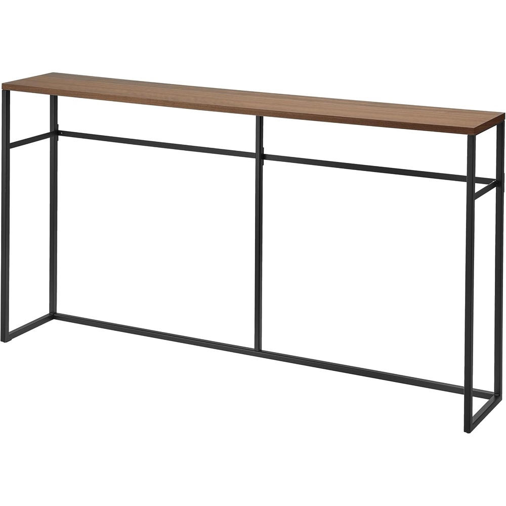 image:imageYAMAZAKI Home Tower Long Console Table for Entryway Or Hallways Narrow Behnd Sofa Table with Wooden TopBlack