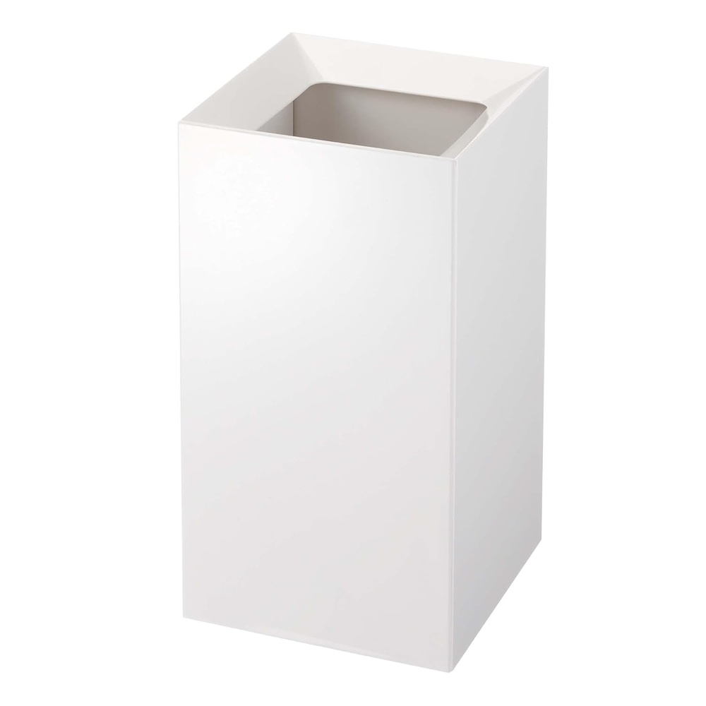 image:imageYAMAZAKI Home Veil Trash Can Modern Open Top Garbage Waste Bin Basket with Handle Abs Plastic 25 Gallons 10 Literssquare white
