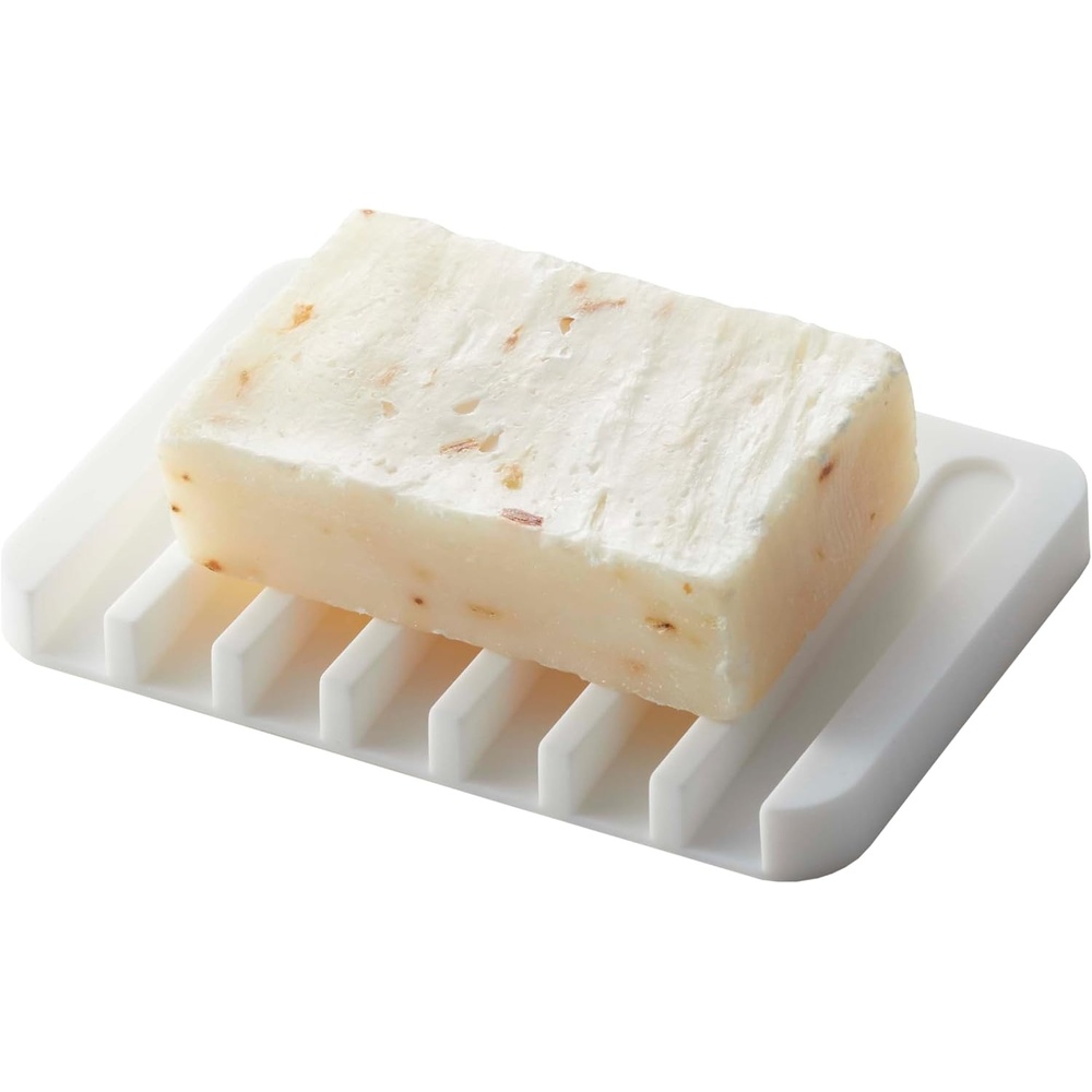 image:imageYamazaki Home Soap Tray  Silicone Holder Dish for Sink Silicone No Assembly ReqWhite
