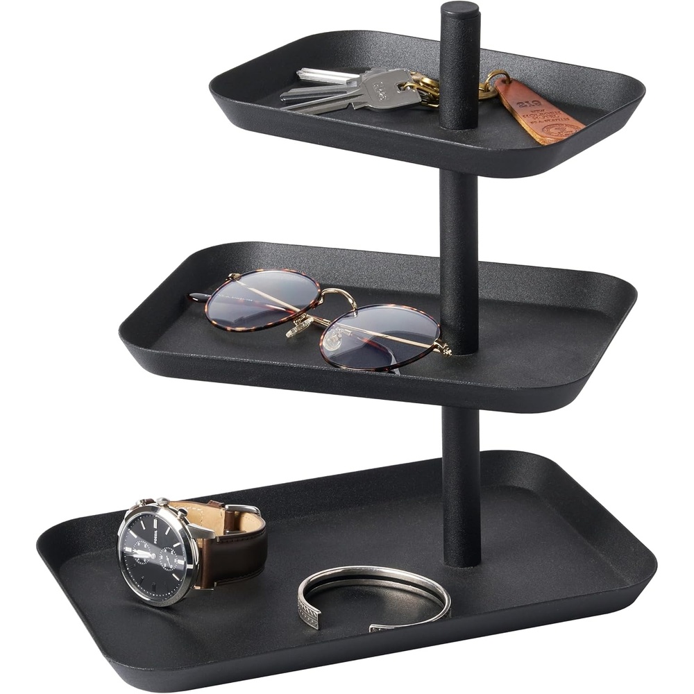 image:imageYamazaki Home Tower 3Tier Accessory Tray Jewelry Holder amp Storage Organizer SteelBlack