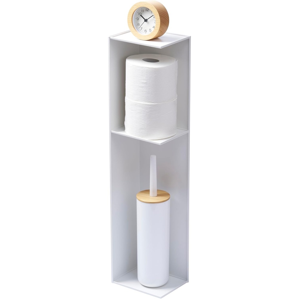 image:imageYamazaki Home Tower Slim Bathroom Storage Toilet Paper Stocker Steel White