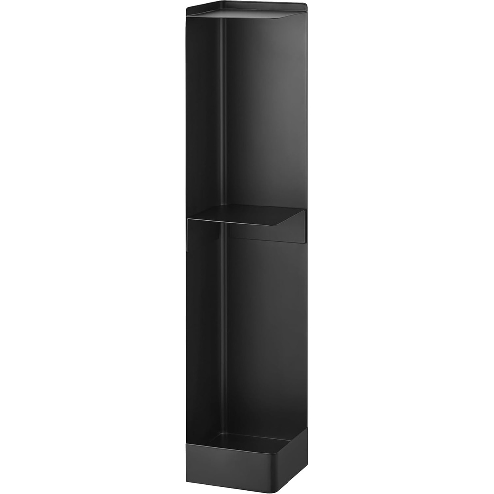 image:imageYamazaki Home Tower Supplies OrganizerSlim Rolling Bathroom Storage Toilet Paper Stocker with Adjustable Shelf Steel Black