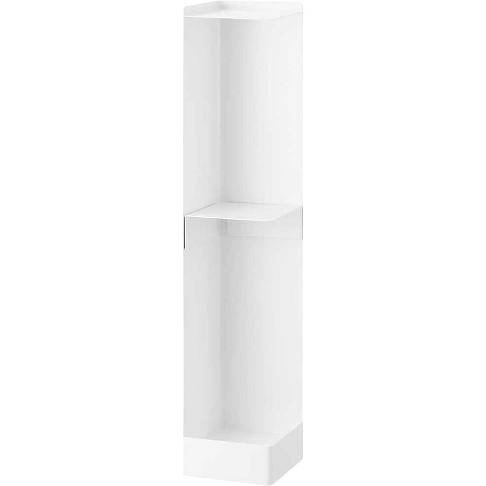 image:imageYamazaki Home Tower Supplies OrganizerSlim Rolling Bathroom Storage Toilet Paper Stocker with Adjustable Shelf Steel White