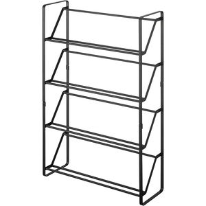 YAMAZAKI Home 4-Tier Slim Metal Shoe Rack, Narrow Shoe Organizer for Entryway Or Hallway Steel One Size White(Black)