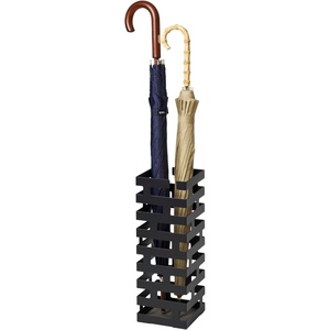 YAMAZAKI Home Brick Umbrella Stand – Storage for Umbrellas & Walking Canes – Square – Steel – Holds 4 Umbrellas(Black)