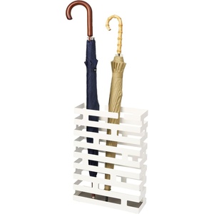YAMAZAKI Home Brick Umbrella Stand – Storage for Umbrellas & Walking Canes – Square – Steel – Holds 4 Umbrellas(White)
