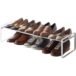 YAMAZAKI Home Frame Expandable Shoe Rack –Stackable Metal Shoe Organizer for Closets & Small Spaces, 18″ – Steel -(White)