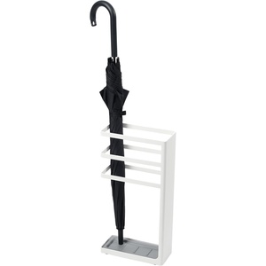 YAMAZAKI Home Layer Freestanding Umbrella Holder/Umbrella Stand For Umbrellas/Canes/Walking Sticks – Steel – Holds Umbrellas At Least 10.5″ Long(White)