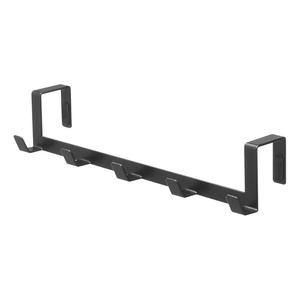 YAMAZAKI Home Smart Over The Door Hooks – Hanging Coat Rack – Wide – Steel(Black)