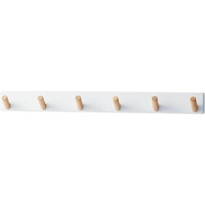 YAMAZAKI Home Tosca Wall-Mounted Saving Coat Hanger- Modern Jacket Holder – Steel + Wood(White)