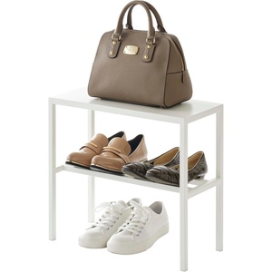 YAMAZAKI Home Tower 2-Tier Entryway Shoe Organizer, 16″ – Steel – Holds 4 Pairs Of Shoes
