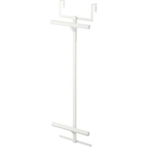 YAMAZAKI Home Tower Backpack Over The Door Hanger for Closet Or Bedroom, Two-Tiered Bookbag Metal Storage Rack, Easy Installation – Steel(White)