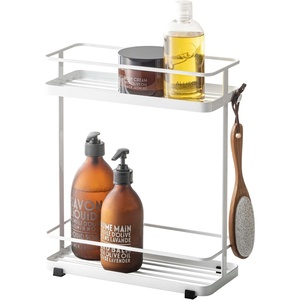 YAMAZAKI Home Tower Bath Rack – Bathroom Shower Storage Holder, Caddy Shelf Organizer – Medium, 17″ – Steel – Holds Up to 9 Dispensers(White)