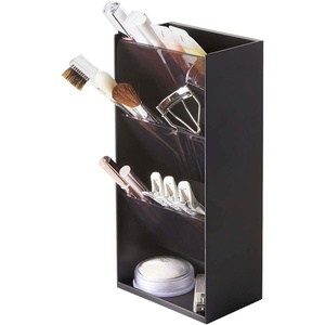 YAMAZAKI Home Tower Jewelry & Makeup Organizer, Standup Cosmetic Storage Box, Display Case – Angled – Abs Plastic(Black)