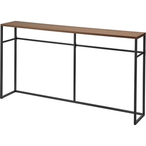 YAMAZAKI Home Tower Long Console Table for Entryway Or Hallways, Narrow Behnd Sofa Table with Wooden Top(Black)