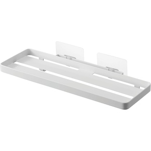 YAMAZAKI Home Tower Self-Adhesive Bathroom Sink Organizer Rack – Versatile Storage For Toothbrushes, Makeup, Hair Products – Easy Installation On Tile, Plastic, Metal – Space-Saving Tray – Steel(White)