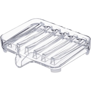 YAMAZAKI Home Veil Self-Draining Soap Tray – Sink Counter Holder Dish – Acrylic(Clear)