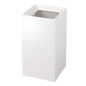 YAMAZAKI Home Veil Trash Can – Modern Open Top Garbage Waste Bin Basket with Handle – Abs Plastic – 2.5 Gallons, 10 Liters(square white)