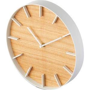 YAMAZAKI Home Wall Clock – Modern Wood Home Decoration Steel + Wood One Size Ash(Ash)