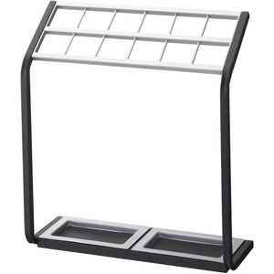 YAMAZAKI home 12-Slot Metal Umbrella Holder Silver