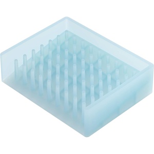 Yamazaki Home Self Draining Soap Tray – Floating Holder Dish for Sink, Silicone, No Assembly Req.(Blue)